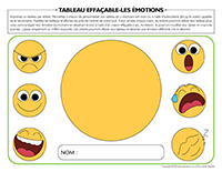 Tableau effaçable-Émotions