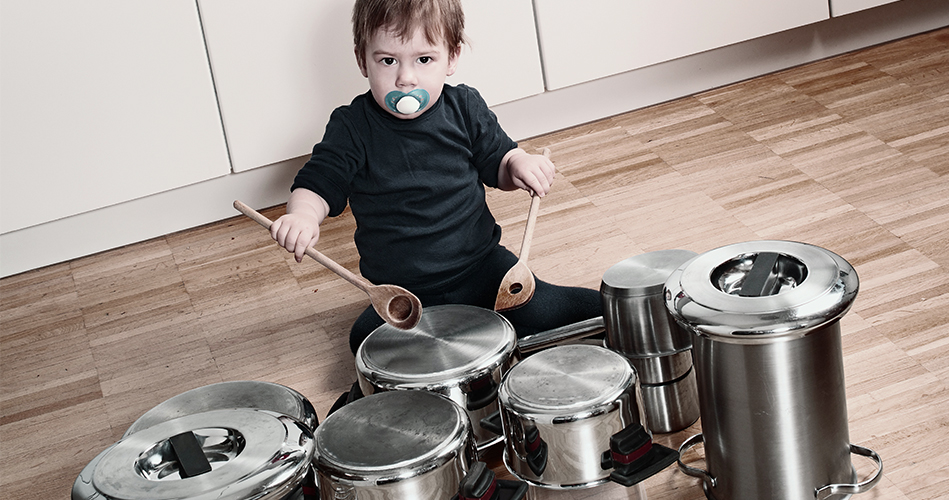 Tambour maison, activités pour enfants de 0 à 18 mois.