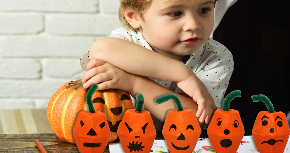 Une boite dufs pour créer de petites citrouilles