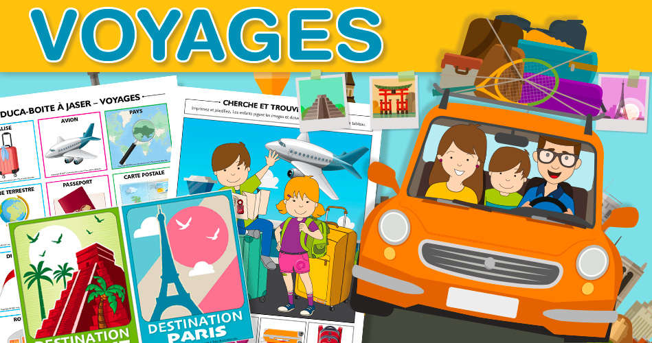 Les voyages, activités pour enfants.