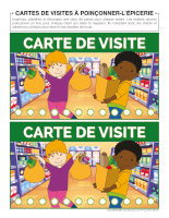 cartes de visites à poinçonner-Épicerie