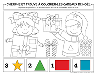 cherche et trouve à colorier-Cadeaux de Noel