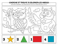 cherche et trouve à colorier-Hiboux