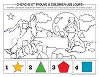 cherche et trouve à colorier-Loups