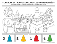 cherche et trouve à colorier-Sapin de Noël 2024