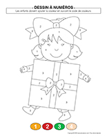 dessin à numeros-Cadeaux de Noel
