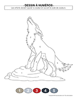 dessin à numéros-Loups