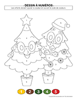 dessin à numéros-Sapin de Noël 2024