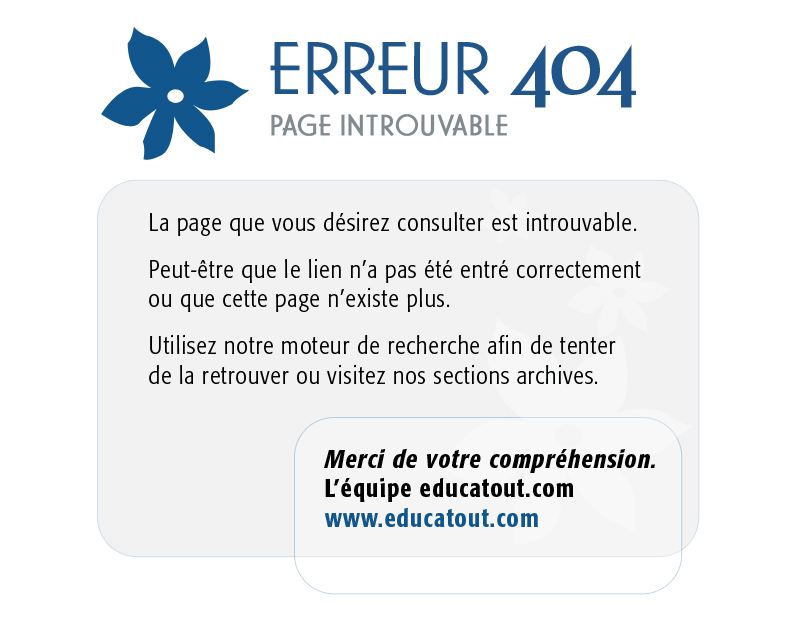 Erreur 404 Page introuvable