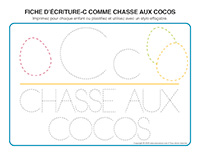 fiches d’écriture C comme-Chasse-aux-cocos 2024