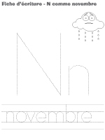 fiches d’écriture-N comme novembre