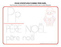 fiches d’écriture-P comme Pere Noel