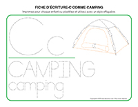 fiches decriture-C comme Camping