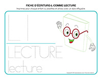 fiches decriture-L comme Lecture