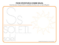 fiches decriture-S comme soleil