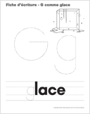 Ouvrir fiches d’écriture-G comme glace