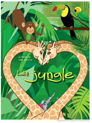 Jungle forêt animal singe lécureuil et le swing de hibou jeu sur larbre coloré de défilement muraux sticker mural autocollants pour les enfants salle de jeux 