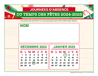 liste des absences-Temps des Fêtes-2024-1 enfant
