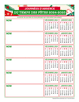 liste des absences-Temps des Fêtes-2024-6 enfants