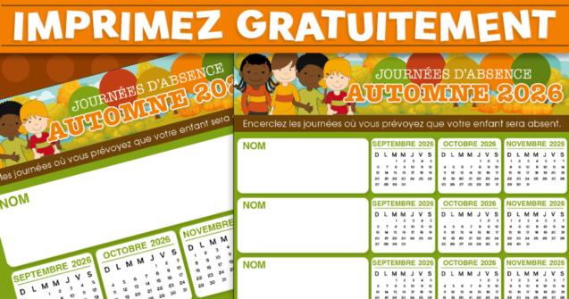 Liste des absences d�automne