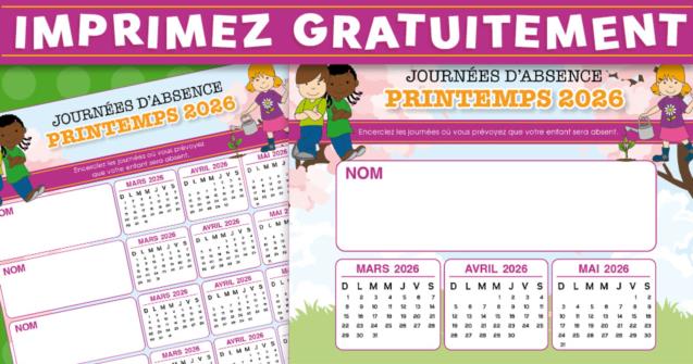 Liste des absences-Printemps