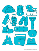 objets du camping a trier-compter