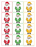pige-cherche et colorie les lettres-Pere-Noel