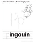 Ouvrir fiches d’écriture-P comme Pingouin