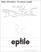 Ouvrir fiches d’écriture- R pour reptile