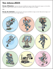 Jeu de mémoire magnétique - robots