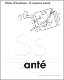 Ouvrir fiches d’écriture – S pour santé