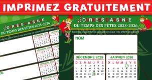 Liste des absences-Temps des Fêtes 2025-2026