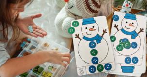 Les boutons du bonhomme de neige
