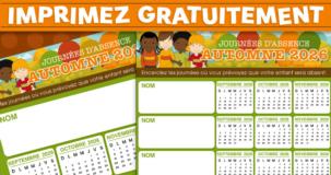 Listes des absences-Automne 2026