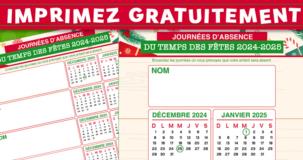 Liste des absences-Temps des Fêtes 2024-2025