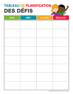 Utilitaire ducatif-Tableau de planification des dfis